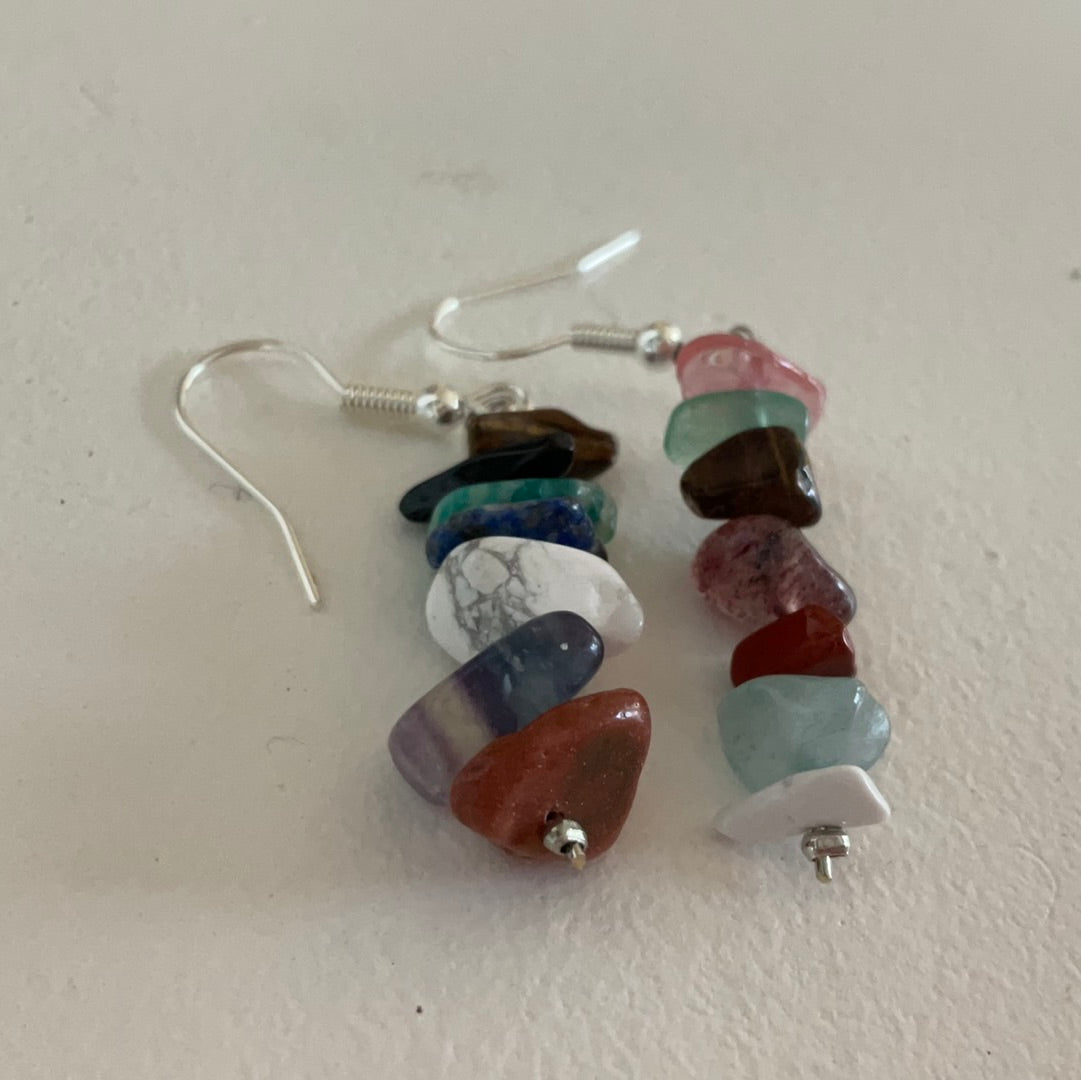 Healing crystals dangle earrings