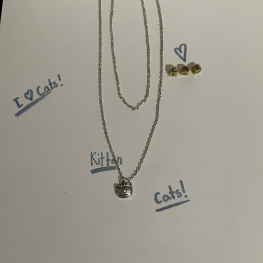 Layered cat necklace  🐈